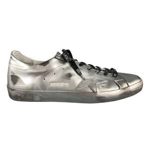 Golden Goose Superstar Ray Sneakers Silver Metallic Size 40